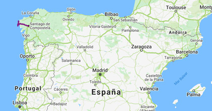 Mapa del Camino Finisterre