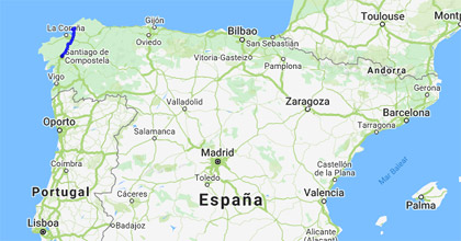 Mapa del Camino Inglés